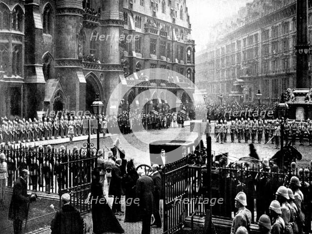 The Funeral of Mr. Gladstone: arrival of H.R.H. the Princess of Wales at Westminster Abbey, 1898. Creator: SB Bolas & Co.