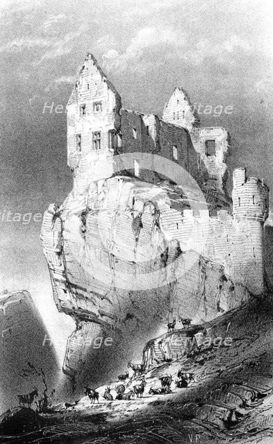 The Chateau de Crussol, Saint-Peray, France, 19th century.Artist: Godard Q des Augustins