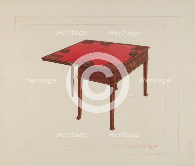 Three Leaf Gaming Table, c. 1938. Creator: Edward L Loper.