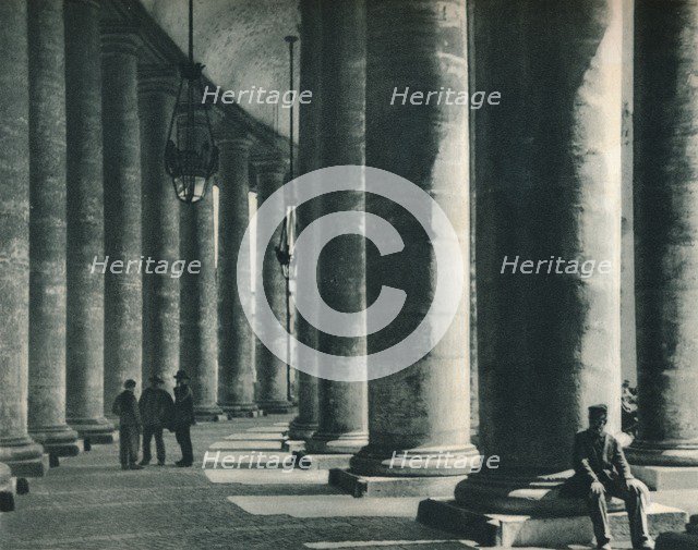 Part of the colonnade at St Peter's Square, Rome, Italy, 1927. Artist: Eugen Poppel.