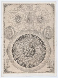 The Perpetual Calendar with Portraits of Leopold I and his sons Joseph and Charles, 1702., 1702. Creator: Johann Michael Püchler.