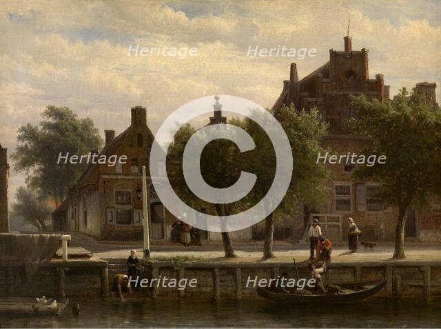 A View of the Harbour of Hasselt, Overijssel, 1862. Creator: Cornelis Springer.