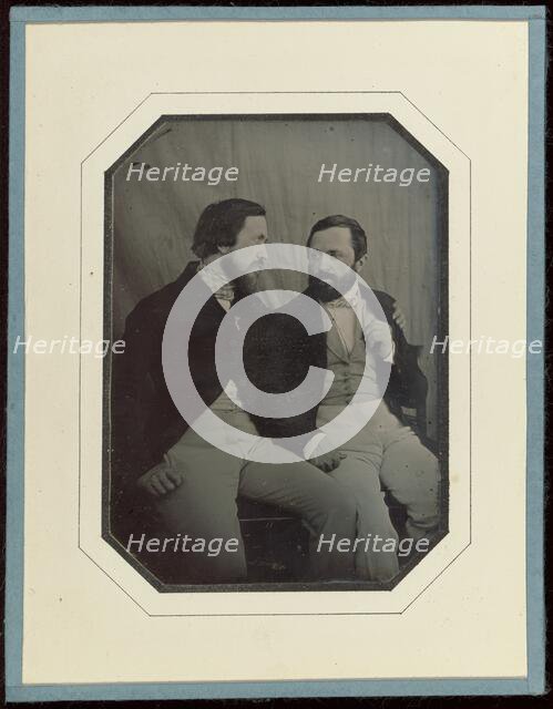 Portrait of Paul and Hippolyte Flandrin, 1848-1849. Creator: F. Chabrol.