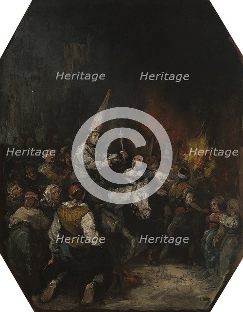 Convicted by the inquisition, ca 1860. Artist: Lucas Velázquez, Eugenio (1817-1870)