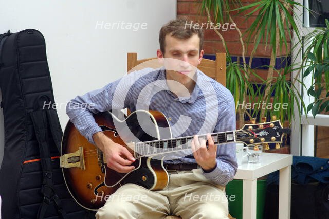 Will Arnold-Forster, Sam Braysher Quartet, Clocktower Cafe Jazz Club, Croydon, London, March 2025. Creator: Brian O'Connor.