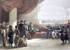 Interview with the Viceroy of Egypt at his palace, Alexandria, Egypt, May 12th 1839, (19th century). Artist: David Roberts