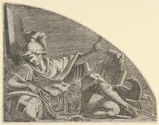Mars seated on his Trophies, ca. 1542-45. Creator: Leon Davent.