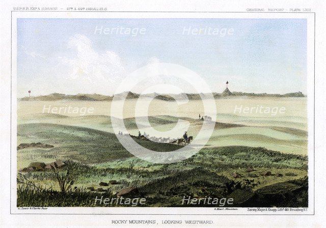 The Rocky Mountains, looking westward, USA, 1856.Artist: John Mix Stanley