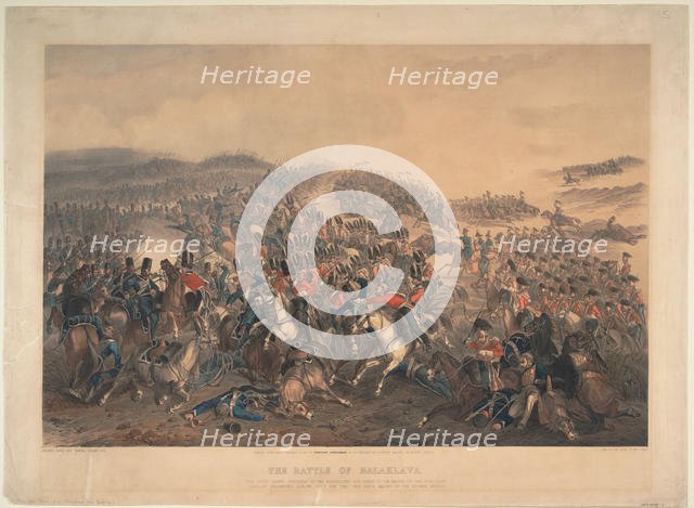 The Battle of Balaclava on 25 October 1854, 1855. Artist: Norie, Orlando (1832-1901)
