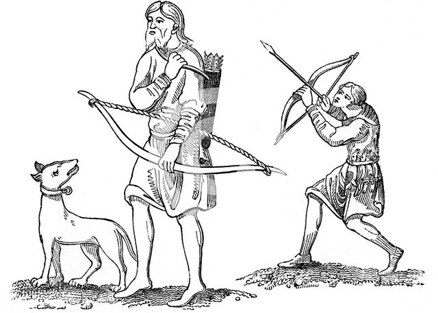 Two Saxon Archers, 8th century, (1833). Artist: Unknown