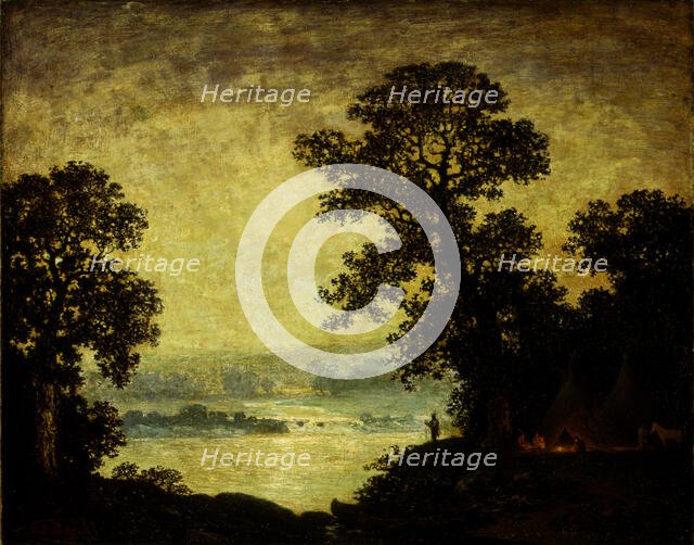 Moonlight, Indian Encampment, 1885-1889. Creator: Ralph Blakelock.