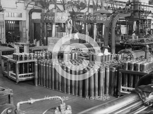 Navy Yard, U.S., Washington - Cartridge Cases, 1917. Creator: Harris & Ewing.