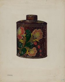 Toleware Tea Caddy, c. 1940. Creator: Charles Henning.