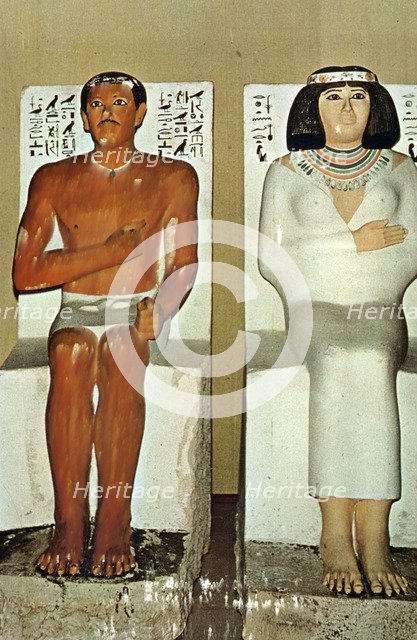 Prince Rahotep and His Wife Nofret, Egypt, 4th Dynasty. Artist: Unknown