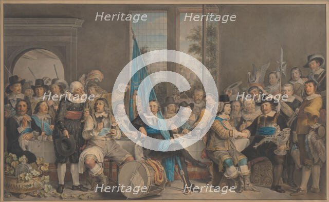 ...(St. Joris) Doelen in Amsterdam...conclusion of the Peace of Munster, June 18, 1648, (1795). Creator: Francesco Tozelli.