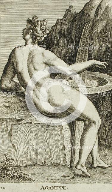 Aganippe, 1587. Creator: Philip Galle.