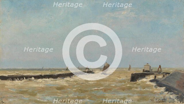 A Belgian harbour, 1882-1884. Creator: Alfred William Finch.