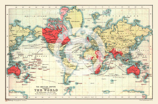 World Map showing the British Empire, 1902.  Creator: Unknown.