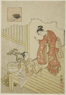Ono no Komachi Washing the Book, Edo period (1615-1868), 1765/66. Creator: Suzuki Harunobu.