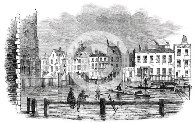 Overflow of the Thames on Tuesday - Lambeth-Stairs, 1850. Creator: Unknown.