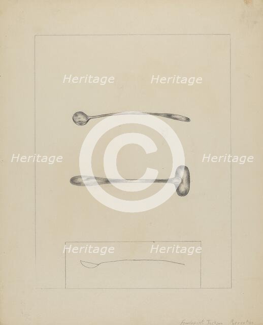 Silver Salt Spoon, 1935/1942. Creator: Frederick Jackson.