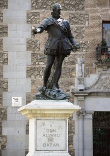 Statue of Alvaro de Bazán, Madrid, Spain, 2008.  Creator: LTL.