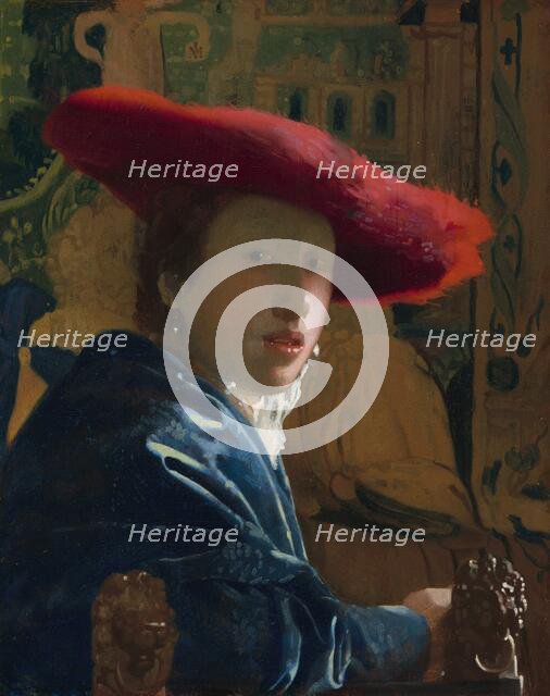 Girl with the Red Hat, c. 1665/1666. Creator: Jan Vermeer.