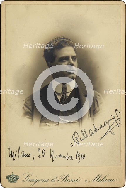 Portrait of the Composer Pietro Mascagni (1863-1945), 1910. Creator: Guigoni & Bossi.