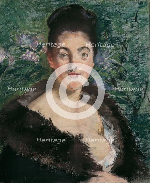 Lady in a Fur Coat, c. 1880. Creator: Manet, Édouard (1832-1883).