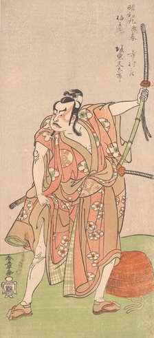 Bando Matataro as Umewomaru in the Drama "Sugewara denju tenarai Kagami", 2nd month, 1772. Creator: Shunsho.