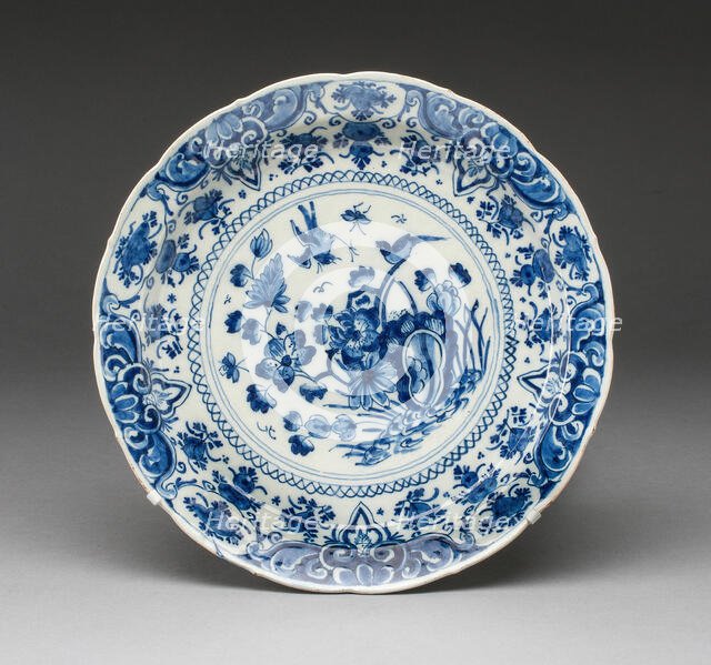 Plate, Delft, c. 1720. Creators: Delftware, De Witte Ster.