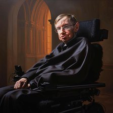 AI IMAGE - Portrait of Stephen Hawking, 2000s, (2023).  Creator: Heritage Images.