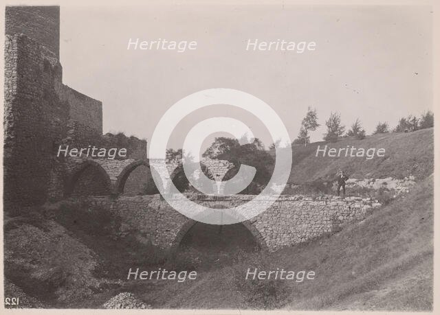 Castle - ruins of the two-storey arcade bridge, Bedzin, 1924. Creator: A Karczewski.