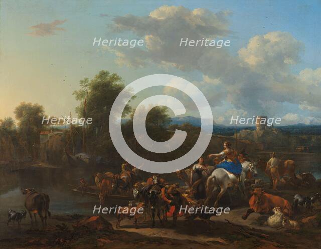The Cattle Ferry, c.1655. Creator: Nicolaes Berchem.