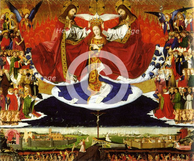The Coronation of the Virgin, 1454. Artist: Quarton (or Charonton), Enguerrand (ca 1410–ca 1466)