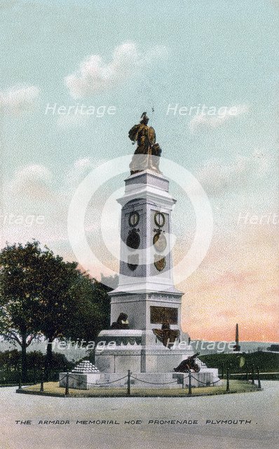 The Armada Memorial, Hoe Promenade, Plymouth, Devon, early 20th century. Artist: Unknown