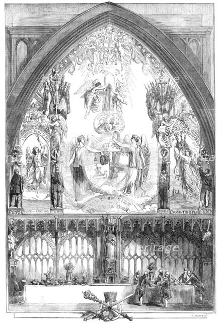 Allegorical Picture, by Absolon and Fenton, painted for the Inauguration Dinner...Nov. 9, 1854. Creator: A. J. Mason.