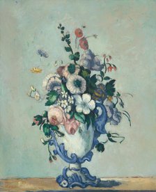 Flowers in a Rococo Vase, c. 1876. Creator: Paul Cezanne.