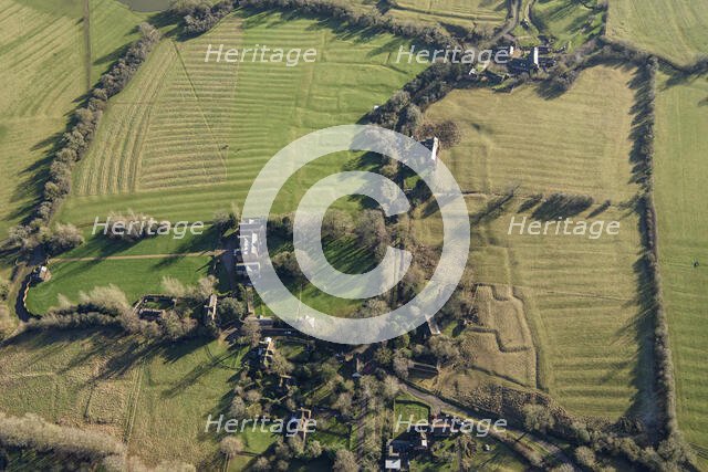 The earthwork remains of abandoned areas of the medieval village of Winwick, West Northants, 2022 Creator: Damian Grady.