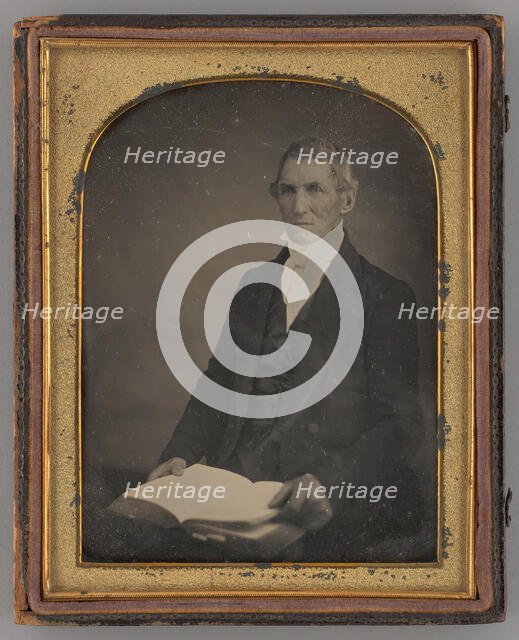 Untitled (Portrait of a Seated Man Holding a Book), 1848. Creator: Unknown.