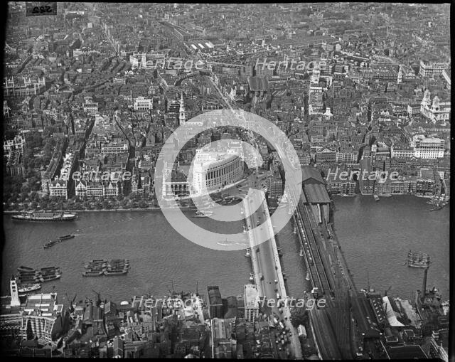 Blackfriars Bridge, Unilever House and area around Faringdon Road, London,  c1930s. Creator: Arthur William Hobart.