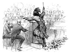 The Savage Club Entertainment, Royal Albert Hall: Mr. Eaton Faning conducting the Savage Dance, 1883 Creator: Unknown.