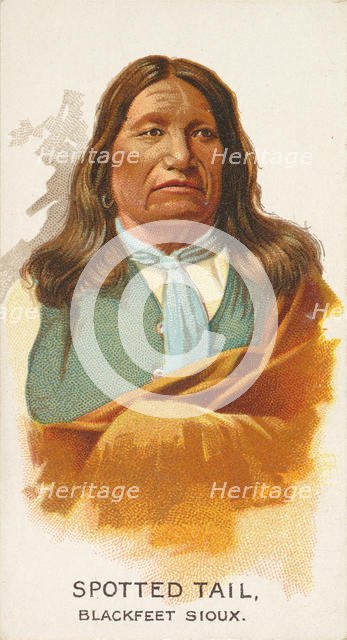 Spotted Tail, Blackfeet Sioux, from the American Indian Chiefs series (N2) for Allen & Gin..., 1888. Creator: Allen & Ginter.