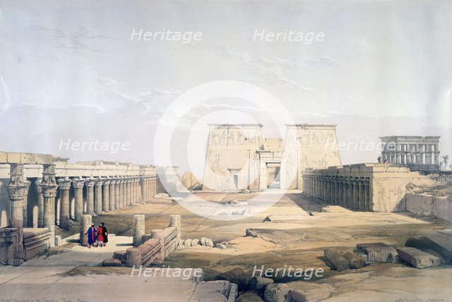 'Grand Approach to the Temple of Philae, Nubia', 19th century. Artist: David Roberts
