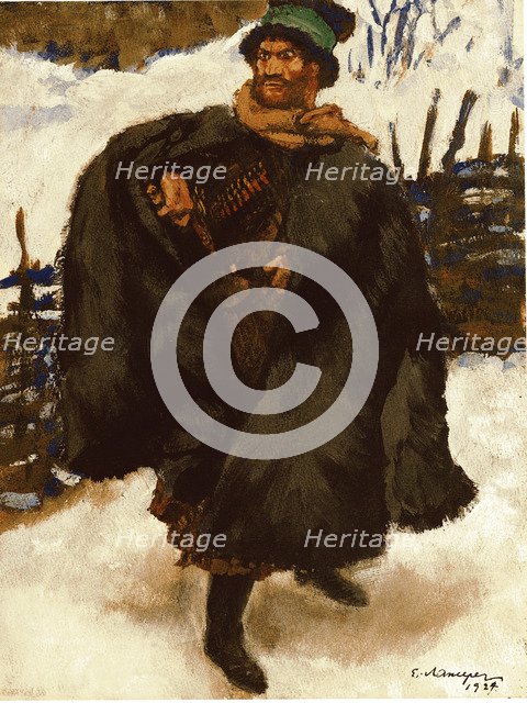 Illustration to the novel Hadji Murad by Leo Tolstoy, 1924. Artist: Lanceray (Lansere), Evgeny Evgenyevich (1875-1946)