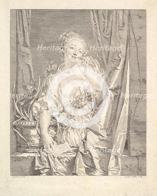 Le Baiser Envoyé (Blowing a Kiss). Creator: Augustin de Saint-Aubin.