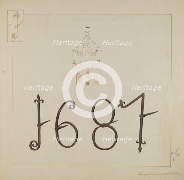 Wrought Iron Numerals, c. 1937. Creator: Samuel Fineman.