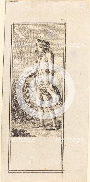 Young Man with Cane, 1784. Creator: Daniel Nikolaus Chodowiecki.