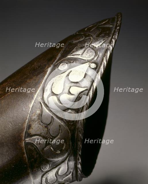 Black and White Elbow Gauntlet for the Right Hand, c.1570. Creator: Unknown.