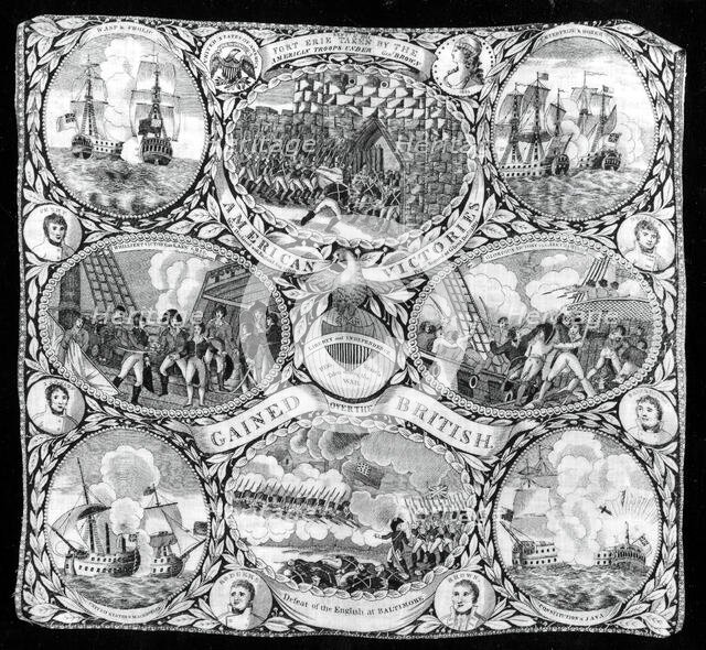 Handkerchief, United States, c. 1816. Creator: Unknown.